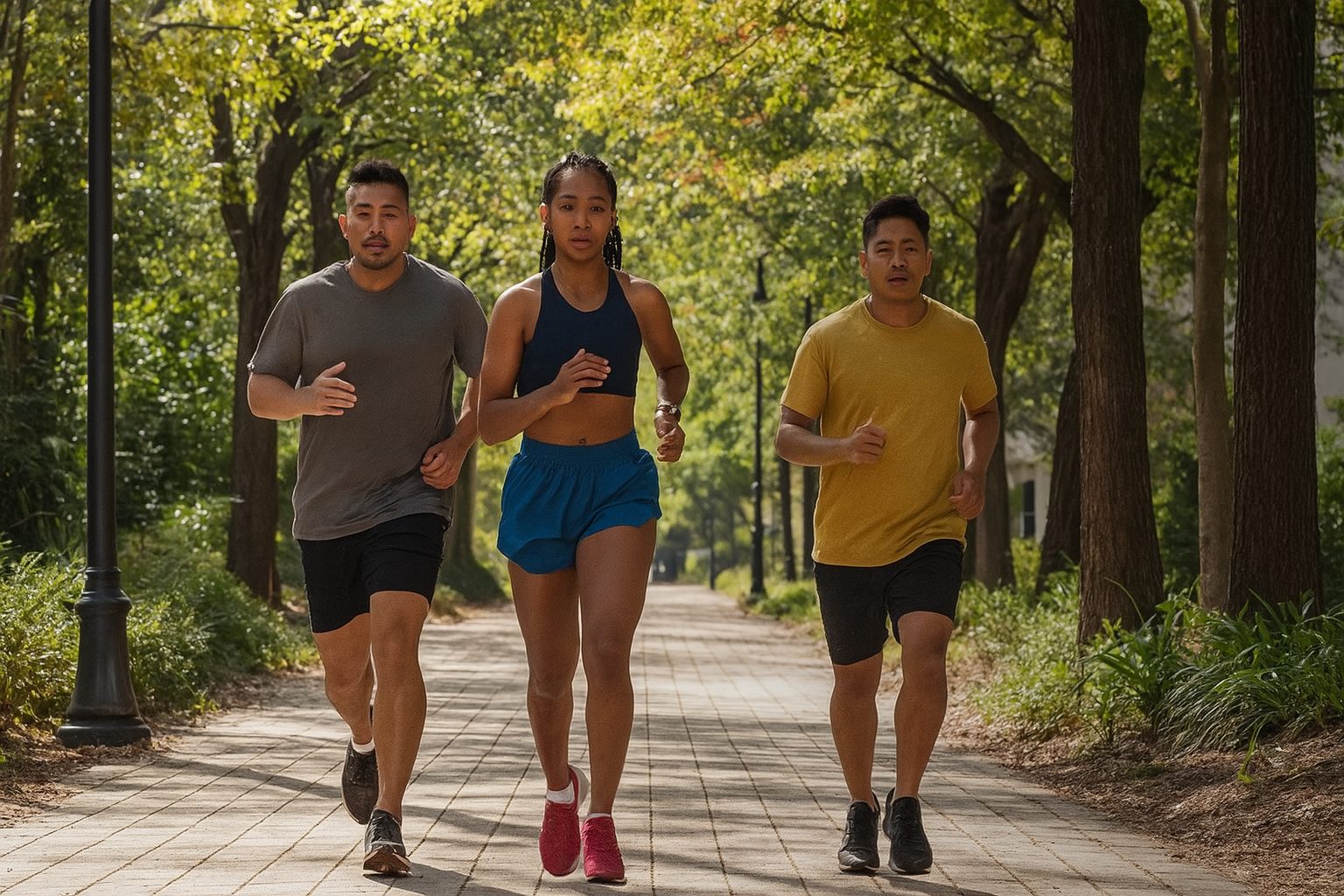 Jam tangan Garmin Forerunner 570 dipakai saat lari pagi di stadion